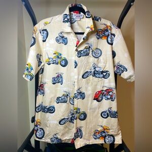 Made in Hawaii Motorcycle Hawaii Vintage Shirt With Wood Buttons